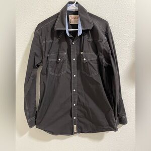 Pearl snap rafter c Black Cowboy Collection Shirt